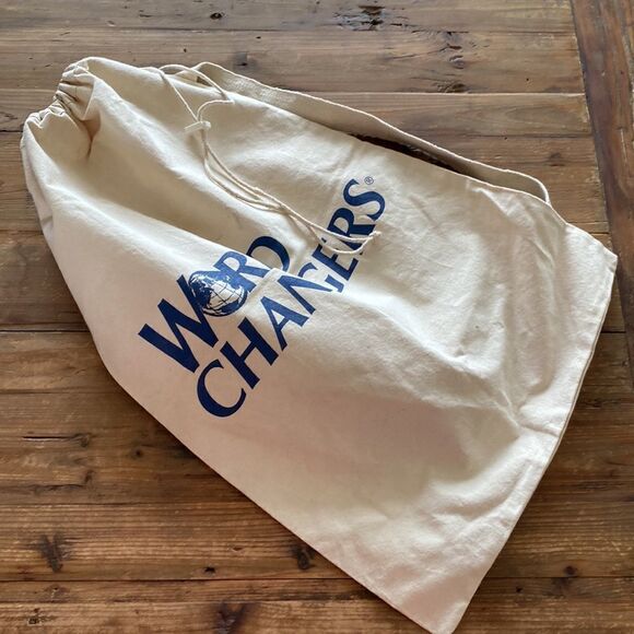WORLD CHANGERS Logo Canvas Duffle Bag Large OVERSIZED 28x19” Draw String Vintage - Picture 3 of 12
